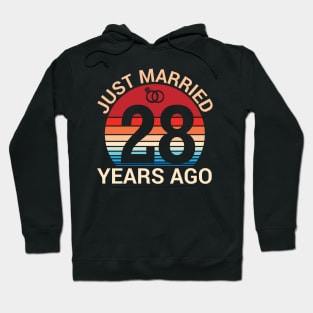 Just Married 28 Years Ago Husband Wife Married Anniversary Hoodie